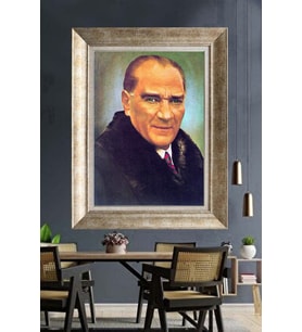 Gümüş Çerçeveli Atatürk Tablo za362
