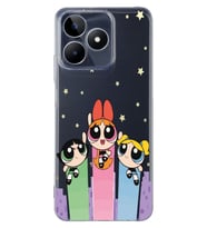 Realme C53 Uyumlu Powerpuff Girls Desenli Şeffaf Telefon Kılıfı