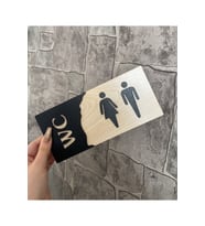 Meşe Serisi Kabartmalı Natural Wc Yönlendirme Levhası