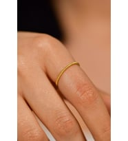 Burgu Desen Gold Minimal Gümüş Yüzük