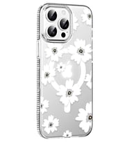 iPhone 14 Pro Max Floral Magsafe Kapak - Beyaz