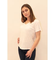 Rich Kadın Organik V Yaka T-shirt %100 Pamuk Tişört