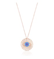 EMILIANO JEWELLERY SİLVER 925 AYAR ZİRKON TAŞLI GÖZ DESENLİ KOLYE