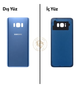 Samsung Galaxy S8 Plus Mavi Renk Arka Kapak Arka Cam Batarya Kapağı Pil Kapağı Lazer Kesim Back Cover Galaxy S8 Plus Uyumlu