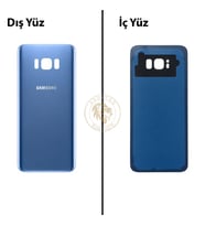 Samsung Galaxy S8 Plus Mavi Renk Arka Kapak Arka Cam Batarya Kapağı Pil Kapağı Lazer Kesim Back Cover Galaxy S8 Plus Uyumlu