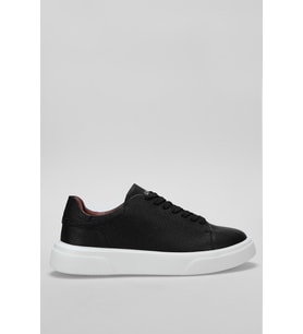 Lufian Tommy Siyah Beyaz Erkek Deri Sneaker