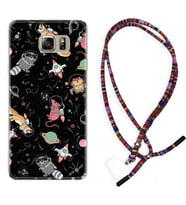 Samsung S7 Edge S20 Fe Plus Ultra S21 S22 Kılıf Boyun Asklı Rasta Silikon Planet Animals 1771