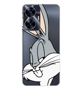 Realme C55 Uyumlu Bugs Bunny Desenli Şeffaf Telefon Kılıfı