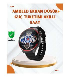 Mey İthalat® AMOLED Ekranlı Akıllı Saat Bluetooth Arama ve NFC Destekli