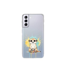 Samsung Galaxy S21 Plus ile Uyumlu Splash Mirket Tasarımlı Şeffaf Silikon Kılıf