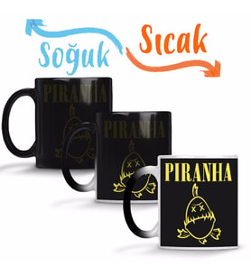 Piranha Pirana Pıranha Sihirli Kupa Bardak Porselen