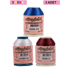 Northcity 3 Adet Altınbaşak Oya ve Dantel İpi 20 gr - Royaleks - No: K.BEYAZ - 027 - 335