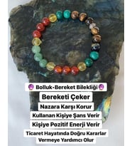 Doğal Taş Bolluk Bereket Bilekliği ( Kaplangözü - Malahit - Sitrin - Akil - Aventurin )