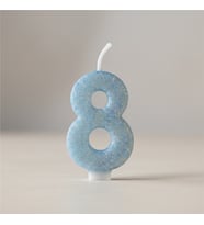 Mavi Simli Doğum günü Mum 8