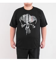 Bant Giyim - The Punisher 4XL Büyük Beden Siyah Erkek Tişört (Siyah - Beyaz)