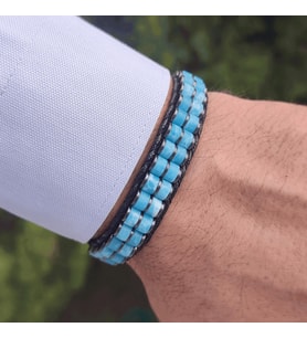 Clays Jewellery Agamatolite & Hematit Taşı Silindir Bileklik Erkek / Kadın / Unisex