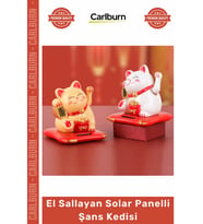 #ManekiNeko Japon Kültürü Maneki Neko Bereket El Sallayan Solar Panelli Dekoratif Şans Kedisi