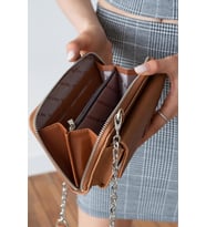 ImPolo Farah Taba Kadın Omuz Çanta Ve Cüzdan 14x20 Ebatında