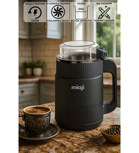 Mioji CG34 500W Paslanmaz Çelik Bıçak Kompakt Baharat ve Kahve Öğütücü Siyah