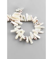 Sedef Doğal Taş Parlak Kırık Beyaz Amorf Kesim 26x7mm Dizi [AB+]