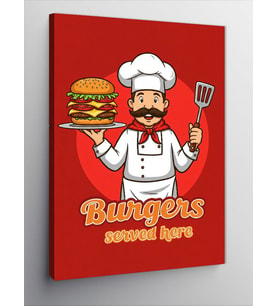 Kanvas Tablo Şef Ve Burger