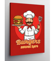 Kanvas Tablo Şef Ve Burger
