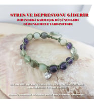 Vaoov 925 Ayar Gümüş Doğal Taşlı Stres ve Depresyona Karşı Enerji Bilekliği