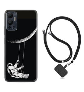 Infınix Hot 12 Kılıf Resimli Boyun Askılı İpli Desenli Silikon Series Astronot 519