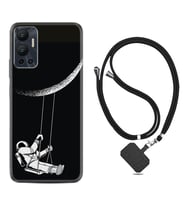 Infınix Hot 12 Kılıf Resimli Boyun Askılı İpli Desenli Silikon Series Astronot 519