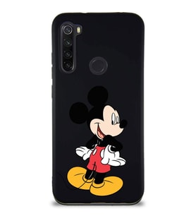 Xiaomi Redmi Note 8 Soft Premier Kapak Mickey Mouse-D Tasarımlı Silikon Kılıf - Siyah (Şeffaf)