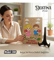 Destina  Ahşap Mandala Boyama Seti- Ekonomik Seri- Eko Model 280