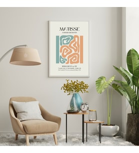 Matisse Turuncu ve Yeşil'in Büyüsü Duvar Tablosu Çerçeveli 3'lü Set Beyaz Renk 35 x 50 Boyut/Ebat (Standart)