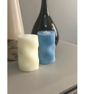 2 li Dalgalı Model Dekoratif Mum
