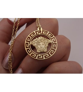 925 AYAR GÜMÜŞ VERSACE TASARIM KOLYE (Gümüş)