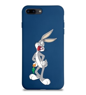 Apple iPhone 7 Plus Uyumlu Lansman Kılıf Bugs Bunny Tasarımlı Altı Kapalı İçi Kadife Kaplı  Kapak (Şeffaf)