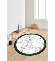Dijital Baskılı Kaymaz Taban Yıkanabilir Yuvarlak Salon Halısı Koridor Halısı Paspas NDY-HT-806 (Yeşil)