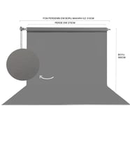 270X580CM GRİ FON PERDE SETİ VE ASKISI