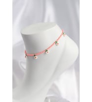 Pembe Renk Boncuklu Papatya Motifli Halhal 5886 - GLST6127-2881