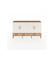 Arges Konsol 6 Raflı 3 Çekmeceli 4 Kapaklı 176x30x99 Çam-Aytaşı/Çam
