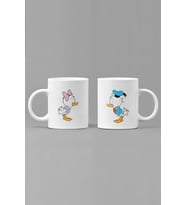  Mini Daisy ve Donald Duck Sevgili/Çift/Arkadaş 2'li Kupa Bardak Seti (Beyaz)