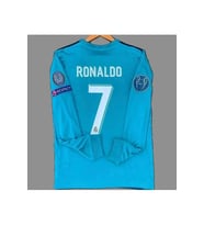 Cristiano R,o,n,a,l,d,o, 2017-18 Şampiyonlar Ligi Uzun Kollu Deplasman Forması0098262655511 (Turkuaz)