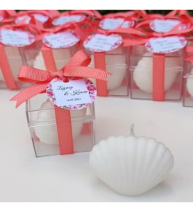 20 Adet Istiridye Hediyelik Mum, Nikah Şekeri, Doğum, Sünnet, Düğün Nişan Söz Mevlut Doğum Günü-