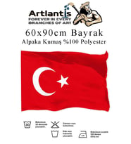 Bayrak 60x90 cm Türk Bayrağı Kumaş 1 Adet Alpaka Kumaş Bez Bayrak Kaliteli Türk Bayrağı Kırmızı Beyaz Bayrak (Kırmızı-Beyaz)