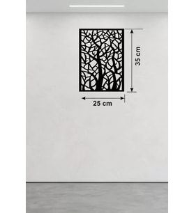 Soyut Ağaç Dalları Ahşap Duvar Tablosu - 25X35 Cm Kesim Dekoratif Pano
