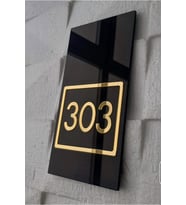 Glossy Black Serisi Full Frame Kapı Numarası -303