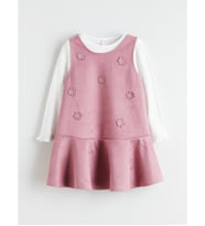 LCW Kids Pembe Çiçekli Kız Çocuk Süet Elbise