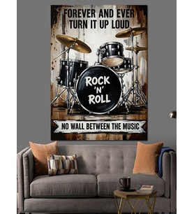 Rock And Roll Müzik Kuralı Dekoratif Kanvas - Mdf Ahşap Tablo
