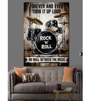 Rock And Roll Müzik Kuralı Dekoratif Kanvas - Mdf Ahşap Tablo