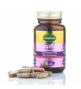 Mindivan Passiflora & Çarkıfelek Otu & Sarı Kantaron Otu Kapsül 60 Kapsül
