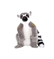 Oturan Lemur 28 Cm Figürlü Peluş Oyuncak (Beyaz)